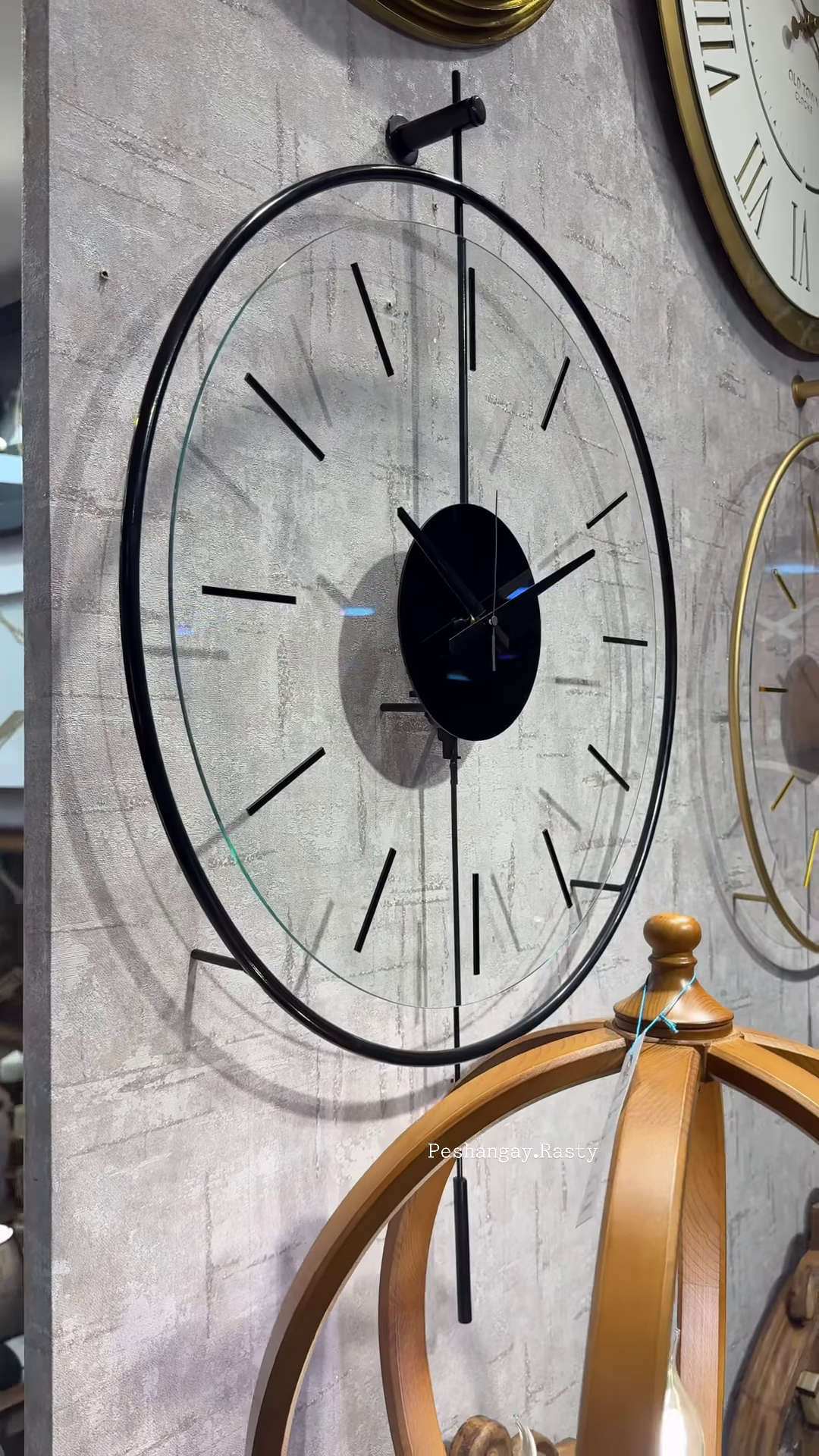 Modern Minimalist Transparent Wall Clock with Pendulum - Image 2