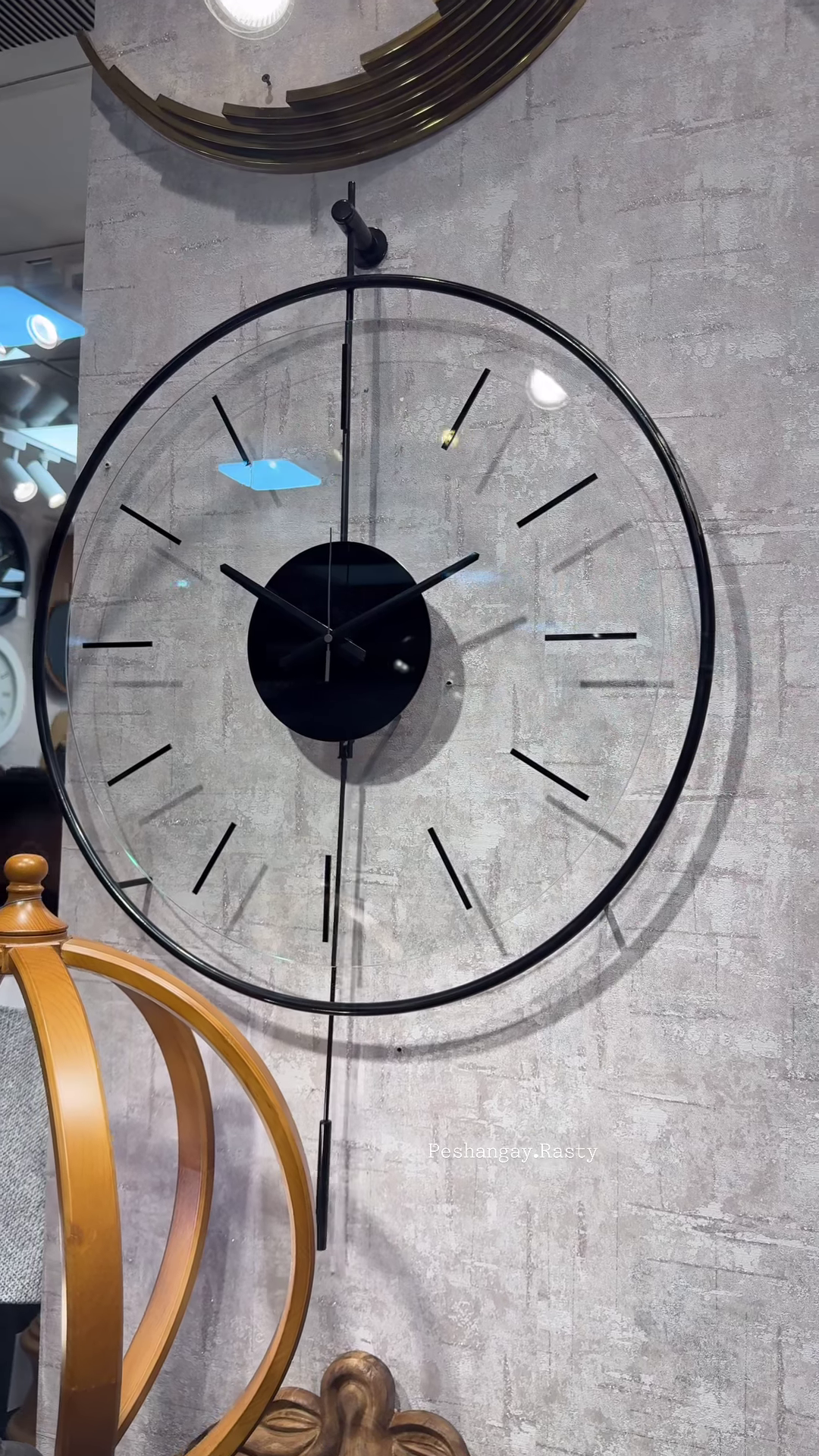 Modern Minimalist Transparent Wall Clock with Pendulum