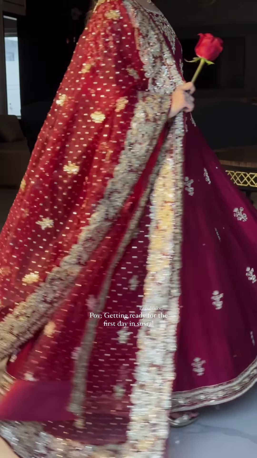 Regal Maroon Embroidered Anarkali Ensemble with Zardosi Detailing - Image 3