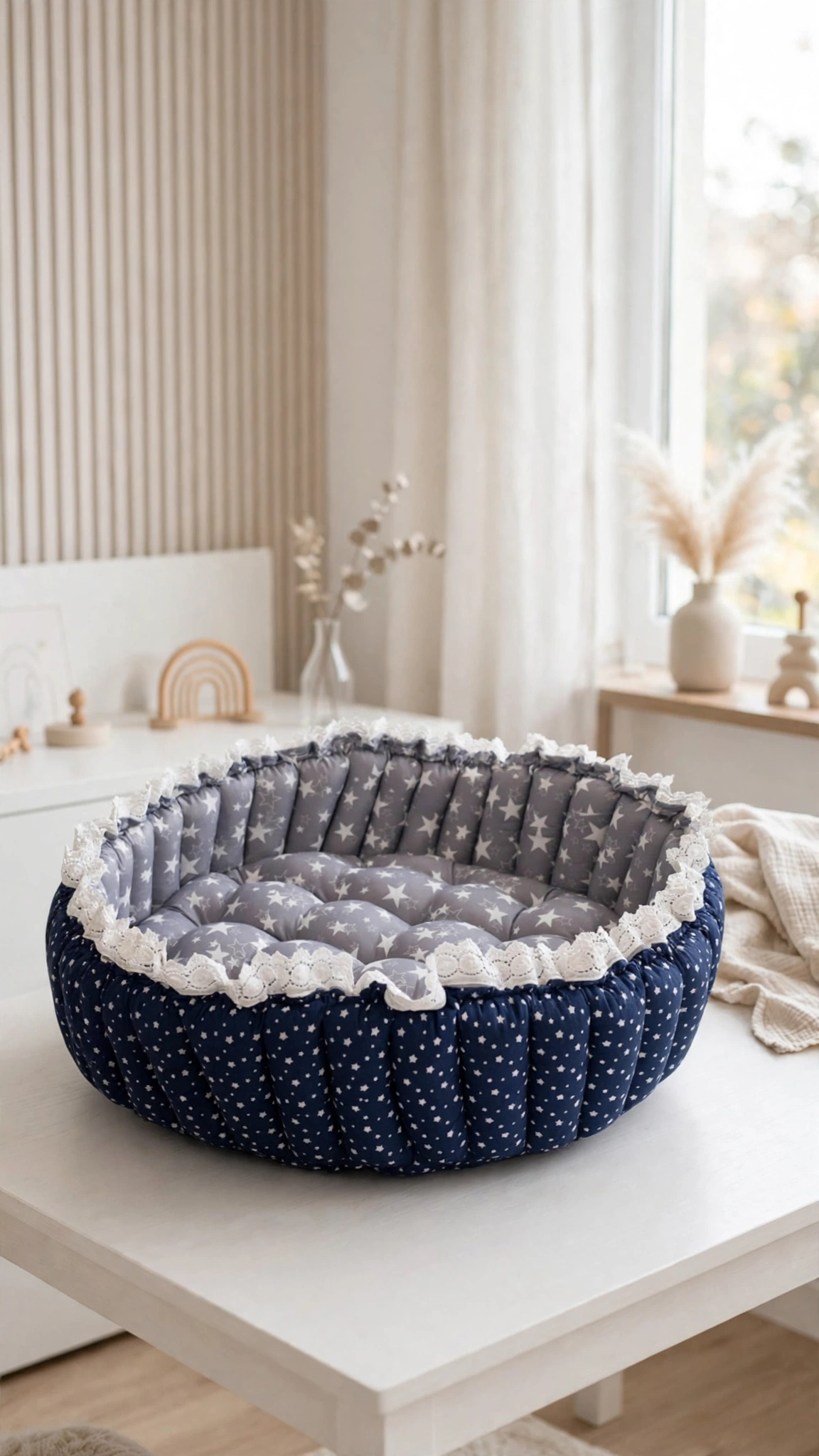 Celestial Starlight Baby Bedding & Nursery Ensemble – Available in Midnight Blue & Dove Grey - Image 2