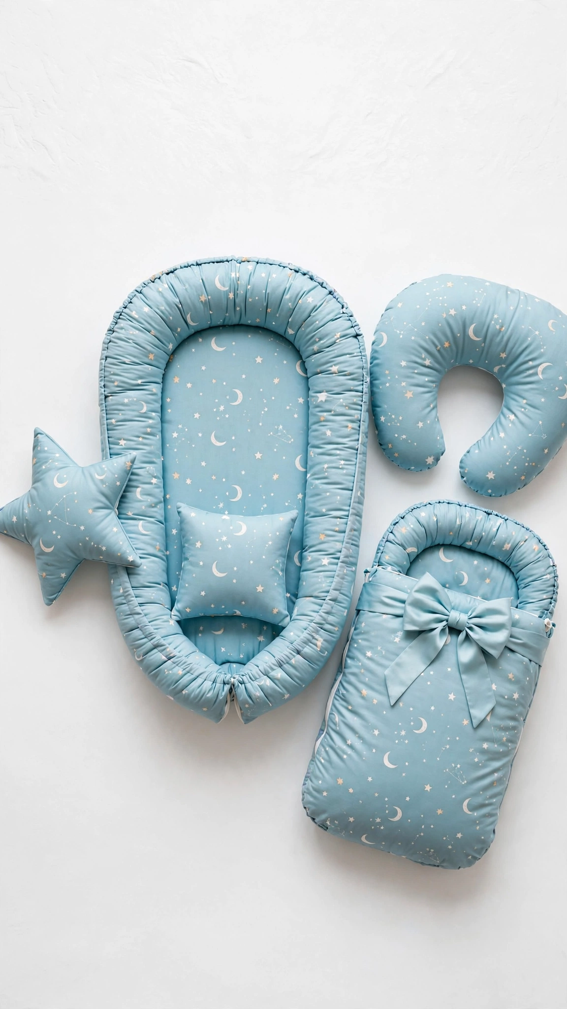 Premium Handcrafted Baby Nest & Nursery Essentials Collection – Available in Soft Pink, Celestial Blue, Vintage Burgundy, Fuchsia Lace & Serene Purple - Image 3