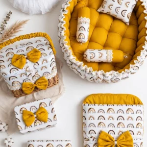 Enchanting Rainbow Boho Nursery Essentials Set – Premium Baby Nest, Hammock & Swaddle Collection